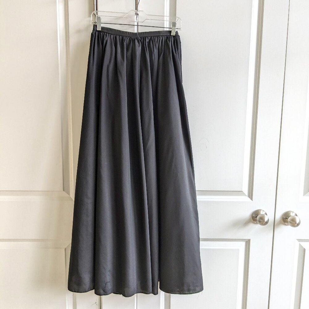 Vintage Harry Acton Party Collectibles Maxi Skirt 8 Black Satin Crinoline
